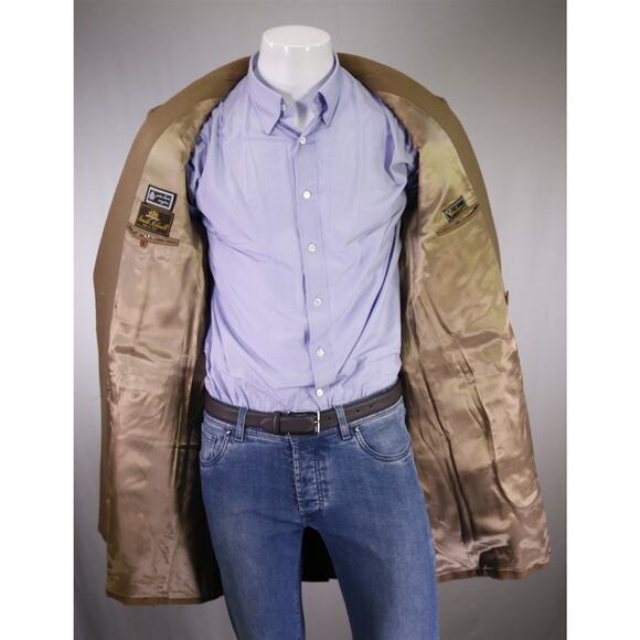 Marcello Milanelli Camel Brown Zegna Wool 2Btn Double Breasted Overcoat Coat 38S - Picture 7 of 10